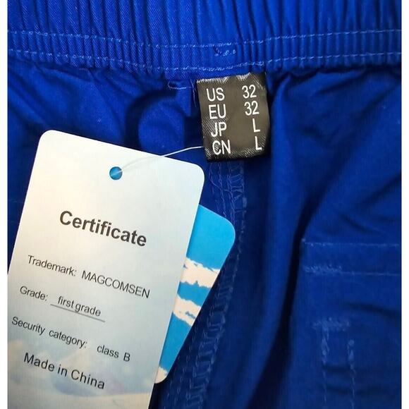 NWT MagcoMsen Cargo Long Shorts Men Size 32 Royal Blue Streetwear Gorpcore Beach - Picture 10 of 10